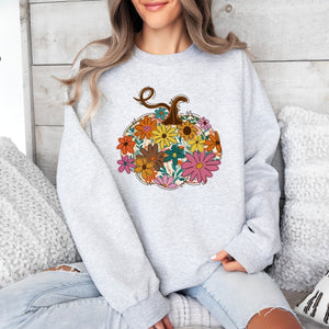 Floral Pumpkin Crewneck - Adult