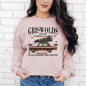 Griswolds Home for Christmas Crewneck, Womenswear Christmas Soft Printed Sweatshirt, Fuzzy Holiday Oversized Top