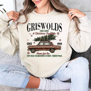 Griswolds Home for Christmas Crewneck, Womenswear Christmas Soft Printed Sweatshirt, Fuzzy Holiday Oversized Top