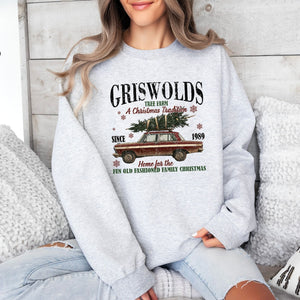 Griswolds Home for Christmas Crewneck, Womenswear Christmas Soft Printed Sweatshirt, Fuzzy Holiday Oversized Top