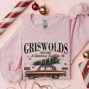 Griswolds Home for Christmas Crewneck, Womenswear Christmas Soft Printed Sweatshirt, Fuzzy Holiday Oversized Top