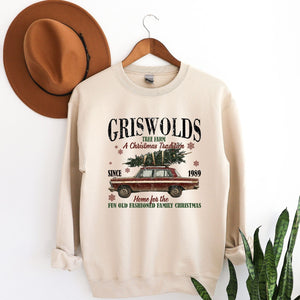 Griswolds Home for Christmas Crewneck, Womenswear Christmas Soft Printed Sweatshirt, Fuzzy Holiday Oversized Top