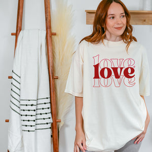 Triple Love Tee, Valentine's T-Shirt, Comfort Colors Shirt