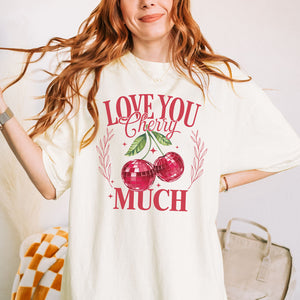 Love You Cherry Much Tee, Valentine's T-Shirt, Comfort Colors Shirt