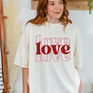 Triple Love Tee, Valentine's T-Shirt, Comfort Colors Shirt