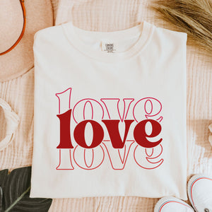 Triple Love Tee, Valentine's T-Shirt, Comfort Colors Shirt