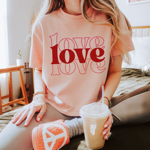 Triple Love Tee, Valentine's T-Shirt, Comfort Colors Shirt