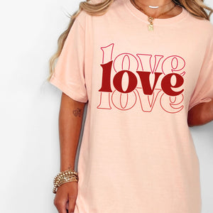 Triple Love Tee, Valentine's T-Shirt, Comfort Colors Shirt