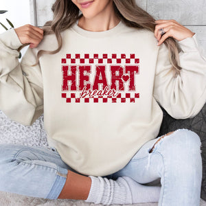 Heart Breaker Crewneck Sweatshirt, Womenswear Valentine's Day Soft Printed Sweatshirt, Cozy Love Day Oversized Top