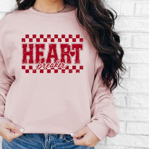 Heart Breaker Crewneck Sweatshirt, Womenswear Valentine's Day Soft Printed Sweatshirt, Cozy Love Day Oversized Top