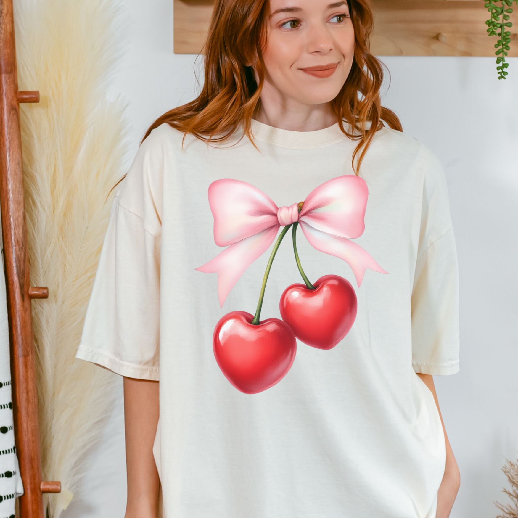 Heart Cherries Tee, Valentine's Day T-Shirt, Comfort Colors Shirt