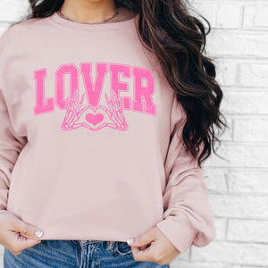 Heart Hands Lover Crewneck Sweatshirt, Womenswear Valentine's Day Soft Printed Sweatshirt, Cozy Love Day Oversized Top