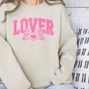 Heart Hands Lover Crewneck Sweatshirt, Womenswear Valentine's Day Soft Printed Sweatshirt, Cozy Love Day Oversized Top