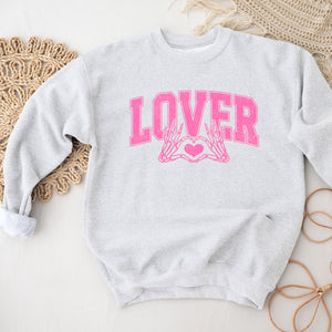 Heart Hands Lover Crewneck Sweatshirt, Womenswear Valentine's Day Soft Printed Sweatshirt, Cozy Love Day Oversized Top