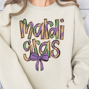 Mardi Gras Coquette Crewneck Sweatshirt