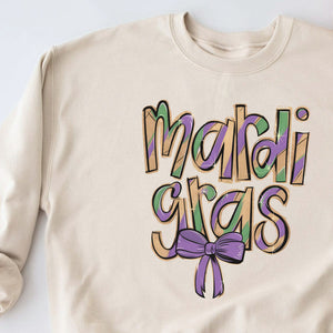 Mardi Gras Coquette Crewneck Sweatshirt