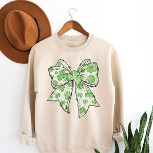 4 Leaf Clover Bow Crewneck Sweatshirt