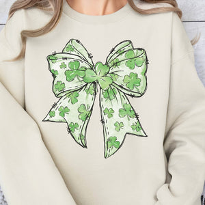 4 Leaf Clover Bow Crewneck Sweatshirt