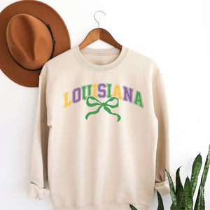 Louisiana Mardi Gras Floral Crewneck Sweatshirt