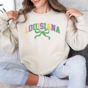 Louisiana Mardi Gras Floral Crewneck Sweatshirt