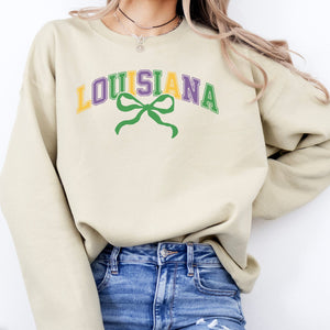 Louisiana Mardi Gras Floral Crewneck Sweatshirt