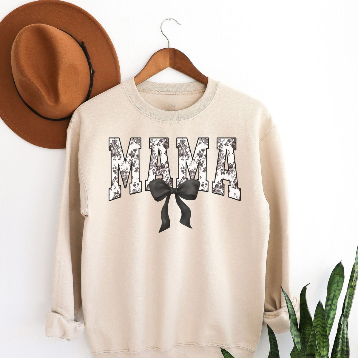 Floral Mama in Black Sweatshirt