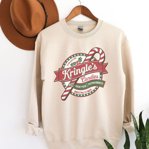 Kringle's Candies Crewneck Sweatshirt, Womenswear Christmas Soft Printed Sweatshirt, Cozy Holiday Oversized Top