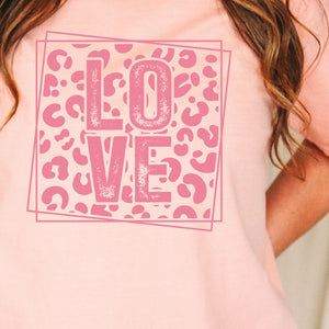 Leopard Love Tee, Valentine's Day T-Shirt, Comfort Colors Shirt