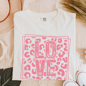 Leopard Love Tee, Valentine's Day T-Shirt, Comfort Colors Shirt