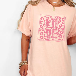 Leopard Love Tee, Valentine's Day T-Shirt, Comfort Colors Shirt