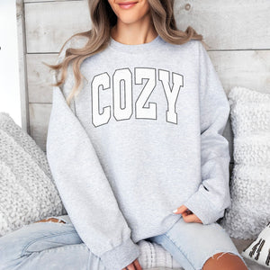 Cozy Sweatshirt, Womenswear Soft Printed Crewneck, Booklover Trendy Cozy Oversized Top