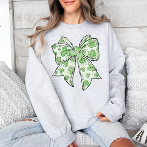 4 Leaf Clover Bow Crewneck Sweatshirt