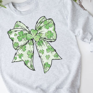 4 Leaf Clover Bow Crewneck Sweatshirt