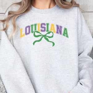 Louisiana Mardi Gras Floral Crewneck Sweatshirt