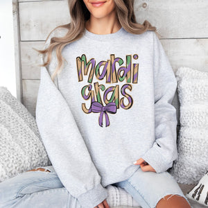 Mardi Gras Coquette Crewneck Sweatshirt