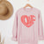 Love Heart Crewneck Sweatshirt, Womenswear Valentine's Day Soft Printed Sweatshirt, Cozy Love Day Oversized Top