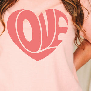 Love Heart Tee, Valentine's Day T-Shirt, Comfort Colors Shirt