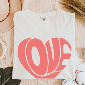 Love Heart Tee, Valentine's Day T-Shirt, Comfort Colors Shirt