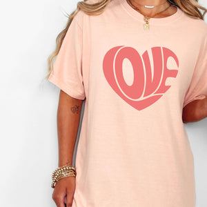 Love Heart Tee, Valentine's Day T-Shirt, Comfort Colors Shirt