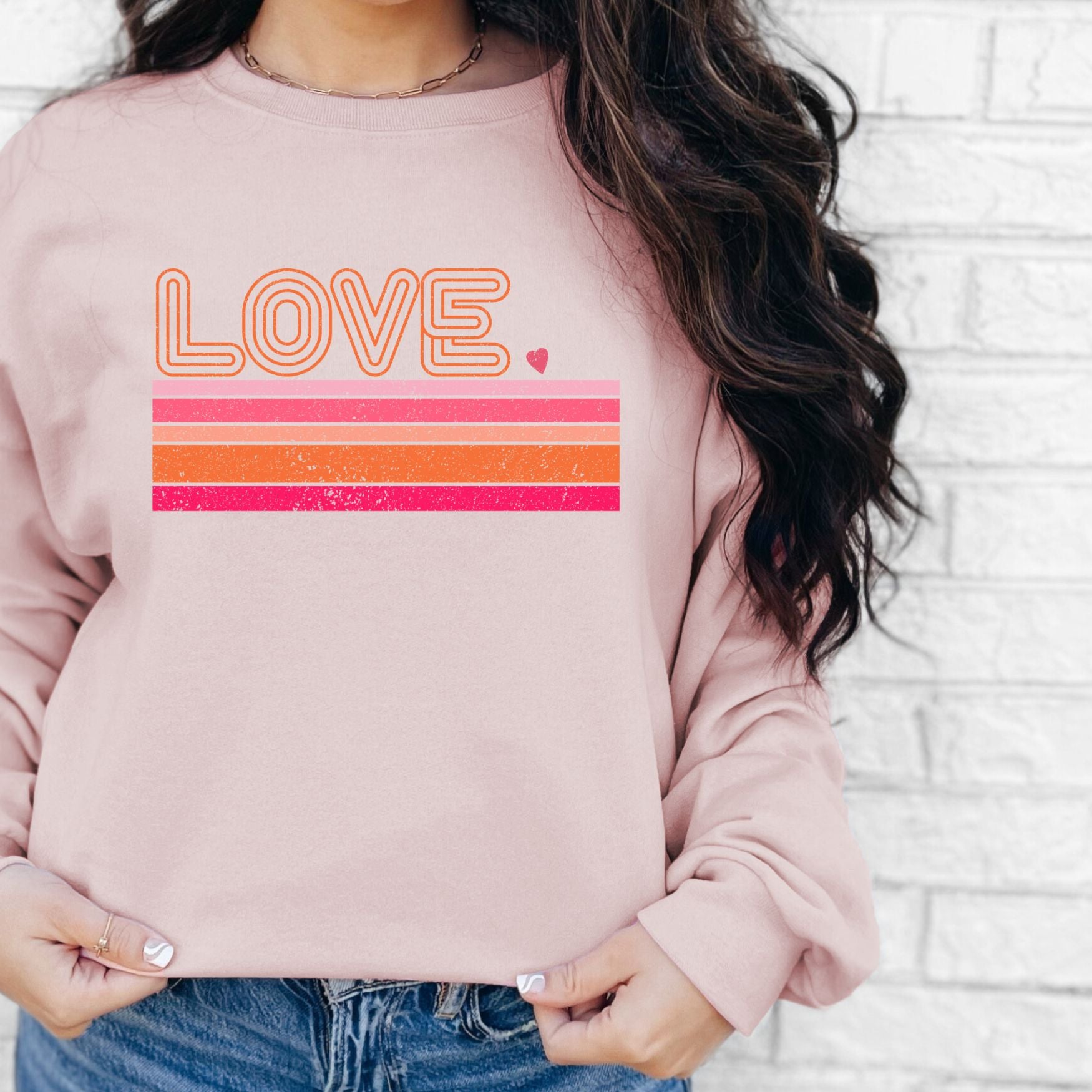 Love Stripe Crewneck Sweatshirt