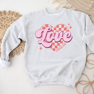 Love is All You Need Crewneck Sweatshirt, Womenswear Valentine's Day Soft Printed Sweatshirt, Cozy Love Day Oversized Top