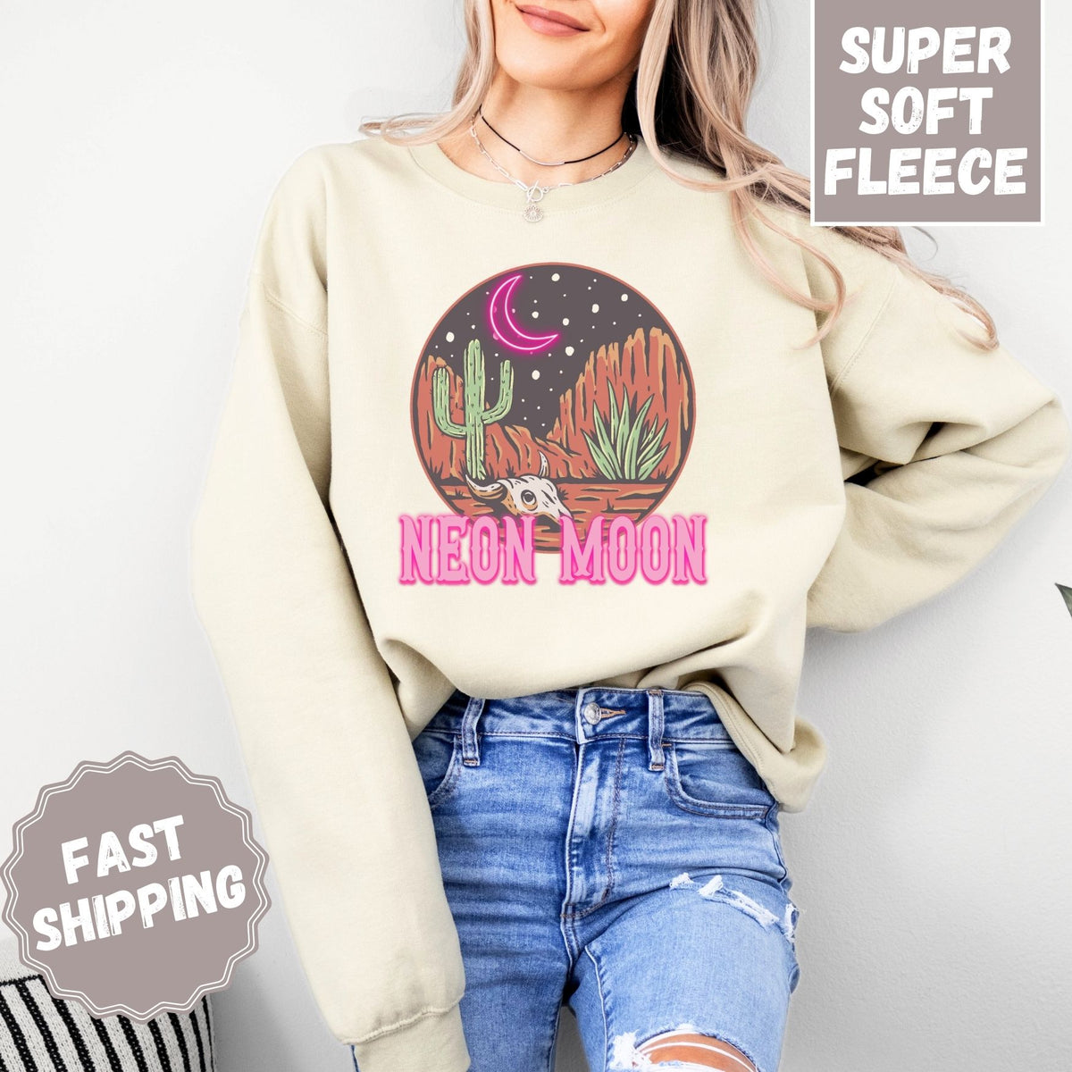 Neon Moon Crewneck Sweatshirt