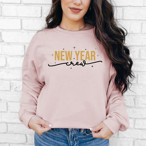 New Year Crew Sweatshirt, Womenswear Soft Printed Crewneck, Cozy New Year Oversized Top