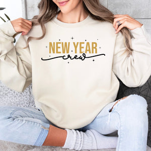 New Year Crew Sweatshirt, Womenswear Soft Printed Crewneck, Cozy New Year Oversized Top