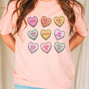 Conversation Heart Tee, Valentine's T-Shirt, Comfort Colors Shirt