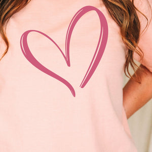 Pink Heart Tee, Valentine's Day T-Shirt, Comfort Colors Shirt