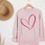 Pink Heart Crewneck Sweatshirt, Womenswear Valentine's Day Soft Printed Sweatshirt, Cozy Love Day Oversized Top