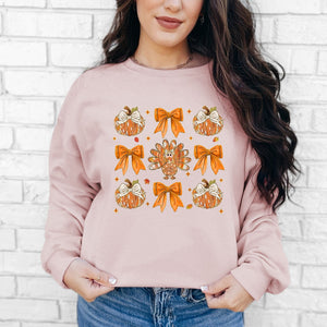 Pumpkins and Turkey Crewneck - Adult