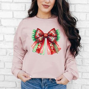 Christmas Disco Bow Crewneck - Adult