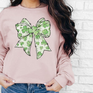 4 Leaf Clover Bow Crewneck Sweatshirt